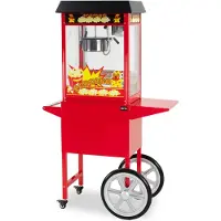 HCB - Professionele Luxe Popcorn machine met onderstel- 230V - Popcornmachine - Zwart - Horeca Popcornmaker - 30.8 kg - 6249/6248