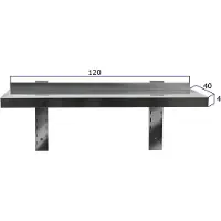 HCB - Professionele Wandschap van metaal - Wandschap - RVS / INOX - Muurplank - wandplank - Horeca - 40x120x4 cm (DxBxH) - 20 kg - 8404