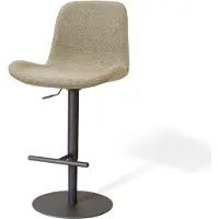 Nolon Niva-Fé Draaibare Tulp Barkruk Taupe Melange - Verstelbaar - Mat Zwart Onderstel - Scandinavisch - Stoffen - Barstoel