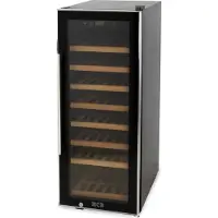 HCB - Professionele luxe Wijnkoelkast voor 43 flessen - Wijnklimaatkast met houten lades - Vrijstaand wijn koelkast - Klimaatkast - Wijnkast - Wijnfrigo koeler - 44 kg - Frigo - 6814