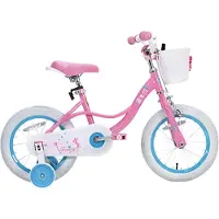 Happiq Peuter- en Kinderfiets 36 cm – Voor Meisjes van 2–9 Jaar – Zijwieltjes, Handrem en Mand – Peuterfiets – Roze