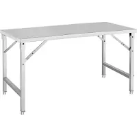 HCB - Professionele inklapbare Werktafel - Opvouwbare tafel - 200 x 70 x 80 cm - RVS / INOX keukenwerktafel - Werkbank inklapbaar - 25 kg - 2635