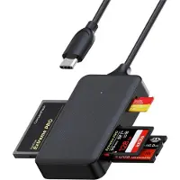 NÖRDIC CRD-055 USB-C Kaartlezer – 4-in-1 - CF, SD, MicroSD en MS