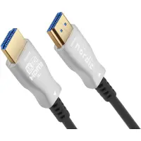 NÖRDIC HDMI 2.1 Glasvezelkabel - 7.5 meter - 8K 60Hz - AOC Optische kabel - 48Gbps - HDR, eARC, VRR compatibel - Zwart/Zilver