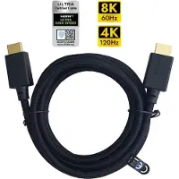 NÖRDIC HDMI-N1031 – Ultra High Speed HDMI 2.1 kabel - Gecertificeerd - 8K60Hz - 48Gbps - Dynamische HDR eARC - 3m - Zwart