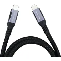 NÖRDIC USBC-N1372 USBC naar USBC kabel - USB3.2 Gen 2 Snellader met Emarker - 10Gbps Data - 100W Power Delivery - Nylondraad - 1m – Spacegrijs
