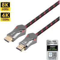NÖRDIC HDMI-N1011B - Gecertificeerde Ultra High Speed - ​​HDMI 2.1 - 8K 60Hz - 4K 120Hz - 48Gbps - 1m