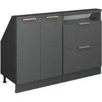 Vicco R-Line Keukenkast voor schuine wand – 120 cm Set van 2 Antraciet-goud