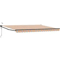 vidaXL Elektrisch Uitschuifbare Zonneluifel Blauw en Oranje 4,5 × 3 m
