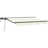 vidaXL Handbediende luifel met LED's Crème en Antraciet 3 x 2,5 m