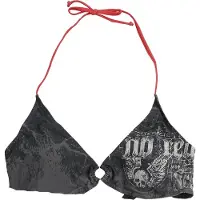 Rock Rebel by EMP Bikini Top - Bikinioberteil mit Skull Print - S tot XXL - voor Vrouwen - zwart - Maat M