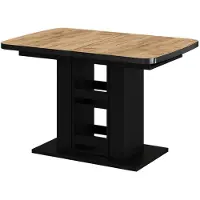 Vicco Eettafel Fenaro, Goudkleurig Eiken/Zwart, 120-160 x 80 cm