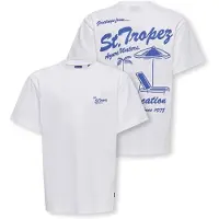 Only & Sons JUNIOR T-shirt met backprint wit Jongens Katoen Ronde hals - maat 122/128