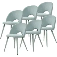En.casa Eetkamerstoelen Karijo set van 6 stof 77x50x55 cm lichtgroen []