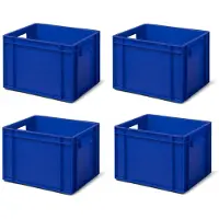OEM Industriële opbergboxen-set bestaande uit 4 stapelbare boxen, van industriële grootte en gemaakt van voedselveilig materiaal.