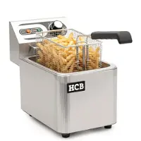 HCB - Professionele Horeca frituurpan - Friteuse - 4.5 liter - 230V - RVS / INOX frietketel - frietpannen - frietpan - 38.5x22x31.5 cm (DxBxH) - 2500W - 2583