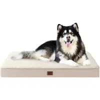 OEM Orthopedisch hondenbed XXL voor grote honden, 120x74x9 cm, waterafstotend pluche, hondenmatras voor in een hondenmand, kameelhaar