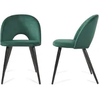 En.casa Eetkamerstoelen Karijo set van 2 fluweel 77x50x55 cm donkergroen en zwart []