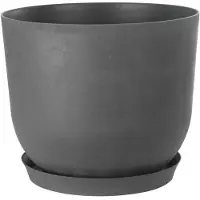 Garden ID Bloempot Swing - Kunststof - Grijs - Diam.30xh25cm