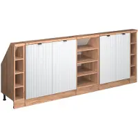 Vicco R-Line Keukenkast voor schuine wand – 210 cm Set van 5 Witte golf