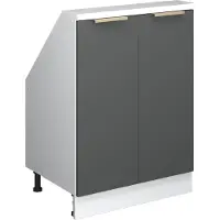 Vicco R-Line Keukenkast voor schuine wand – 60 cm met 2 deuren Antraciet-Goud/Wit