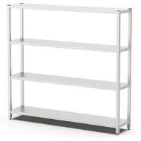 HCB - Opbergrek metaal - stellingkast - 200 x 40 x 180 cm - RVS / INOX keuken stelling - Metalen wandrek - 40x200x180 cm (DxBxH) - 50 kg - 8003