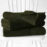 De Witte Lietaer Badhanddoek Stephanie Khaki - Set 2 stuks - 70 x 140 cm - Groen - Katoen