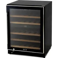 HCB - Professionele luxe Wijnkoelkast met 2 zones - 40 flessen - Wijnklimaatkast met houten lades - Vrijstaand wijn koelkast - Klimaatkast - Wijnkast - Wijnfrigo koeler - 47 kg - Frigo - 6811