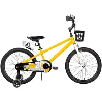 Happiq Kinderfiets – Voor kinderen van 3-12 jaar – Met oplichtende zijwieltjes – Oranje, 46 cm