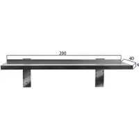 HCB - Professionele Wandschap van metaal - Wandschap - RVS / INOX - Muurplank - wandplank - Horeca - 40x200x4 cm (DxBxH) - 15 kg - 8708