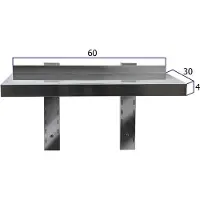 HCB - Professionele Wandschap van metaal - Wandschap - RVS / INOX - Muurplank - wandplank - Horeca - 30x60x4 cm (DxBxH) - 20 kg - 8330