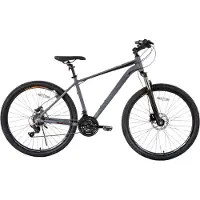 Happiq Mountainbike – Voor heren – 21 versnellingen, hydraulische schijfremmen, vergrendelbare verende vork, 27,5 inch (70 cm) wiel – Grey and RED-21