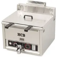 HCB - Professionele grote Horeca frituurpan - Friteuse - 30 liter - aardgas - RVS / INOX frietketel - frietpannen - frietpan - 58x55x48 cm (DxBxH) - 4400W - 2602