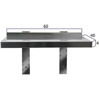 HCB - Professionele Wandschap van metaal - RVS / INOX - Muurplank - wandplank - Horeca - 40x60x4 cm (DxBxH) - 20 kg - 8259