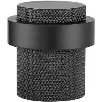 Intergriff Deurstopper voor vloermontage geribbeld 30x40mm mat zwart PVD gecoat