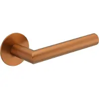 Intergriff Deurkruk (2x) Celia rond 20mm haaks op ultra dunne rozetten van 3mm brons geborsteld PVD gecoat | Ronde deurklinken