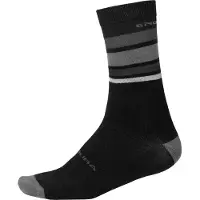 Endura BaaBaa Merino Stripe Sokken Zwart Mat || Maat: 40-42