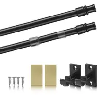 BC-Agentur Caféstangen, zwart, 125-225 cm + klemprofielen