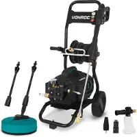 Vonroc PRO Hogedrukreiniger V25-3 - 2500W – 180 bar – inductiemotor – 15m premium slang | Incl. terrasreiniger, schuimsproeier en 5 nozzles