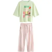 Next Pyjama smaragd / lichtgroen / lichtroze / rood