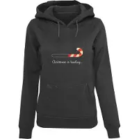 Merchcode Sweatshirt 'Christmas Loading' antraciet / bloedrood / wit