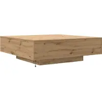 vidaXL Salontafel met LED Stripverlichting Artisanaal eiken