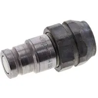 Tameson Stalen DN 10 Vlakdichtende Koppeling Insteeknippel G 3/8 inch Binnendraad ISO 16028 D 19.7mm