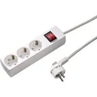 Kaiser Martin 3-Weg contactdoos 45 graden met schakelaar en 1,5m kabel (Europese Stekkerdoos) - 1049ZL/15W/KWS