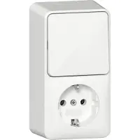 Gira Verticale Gecombineerde Schakelaar Stopcontact Met Montageplaat - 417614
