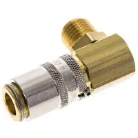 Tameson Messing DN 6 Tempereerkoppeling Snelkoppeling G 1/4 inch Buitendraad Loskoppelbeveiliging 90-deg