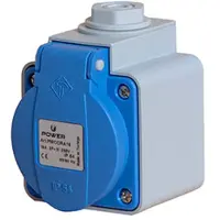 Koopman 16A Opbouw Voedingssocket IP54 Grijs Blauw - PWCORA16 [2 Stuks]