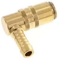 Tameson Messing DN 6 Tempereerkoppeling Snelkoppeling 9 mm Slangpilaar Dubbele afsluiting 90-deg