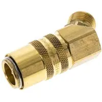 Tameson Messing DN 9 Tempereerkoppeling Snelkoppeling G 3/8 inch Buitendraad Dubbele afsluiting 45-deg