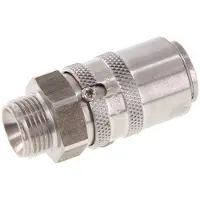 Tameson RVS DN 9 Tempereerkoppeling Snelkoppeling G 3/8 inch Buitendraad Dubbele afsluiting